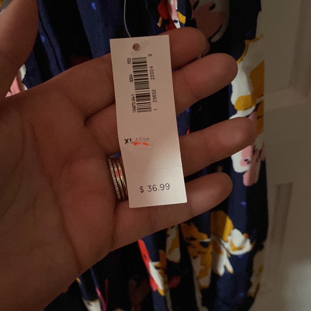 Old Navy Floral Long Sleeve Dress - Navy, Red, Yellow - Picture 4 of 7